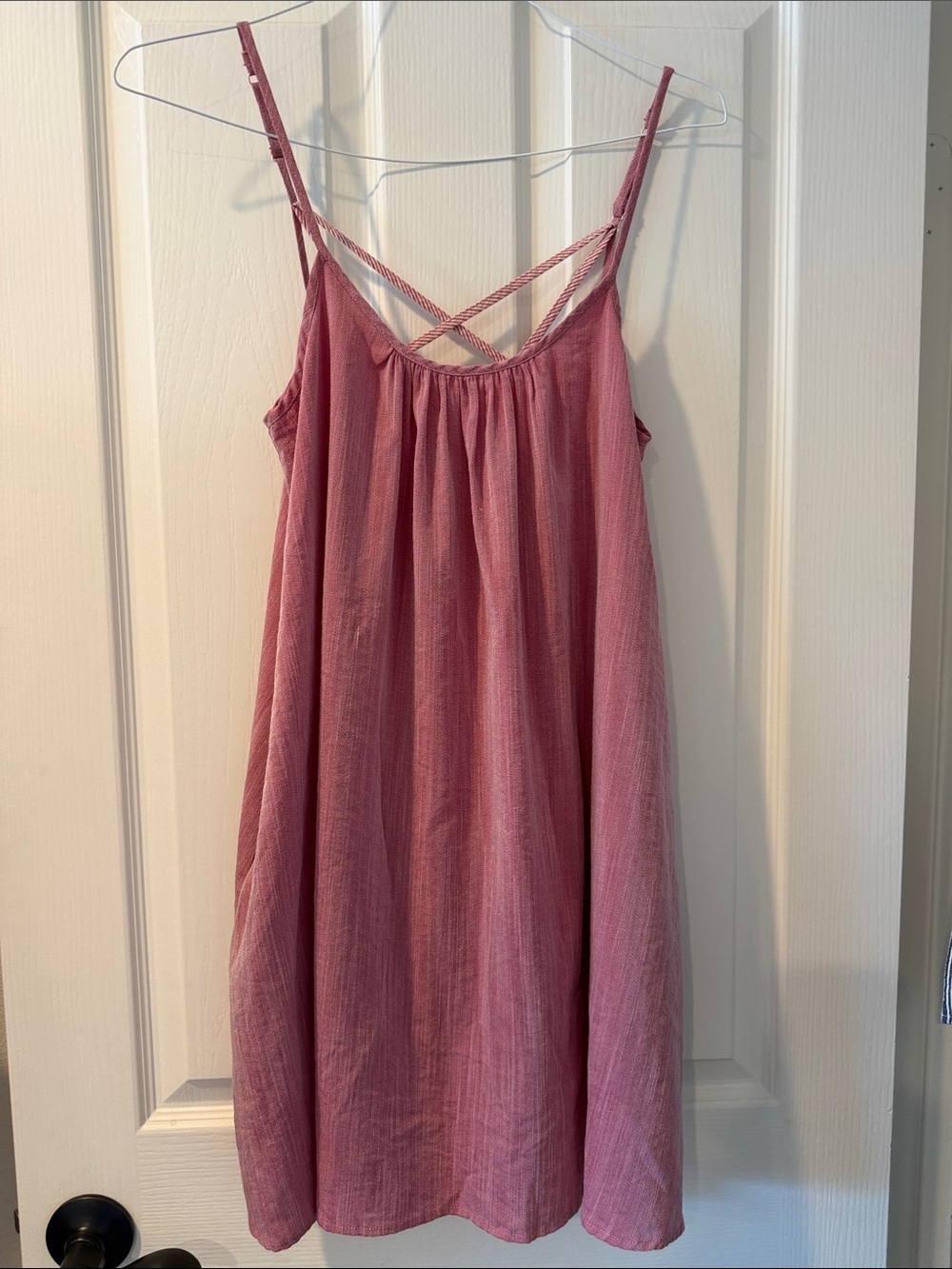 Hem & Thread Mauve Pink Crisscross Strap Mini Dress